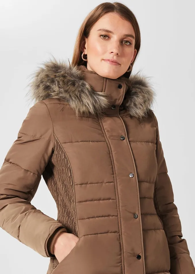 Womens Dita Puffer Jacket With Hood Camel Hobbs Coats and Jackets For Sale
