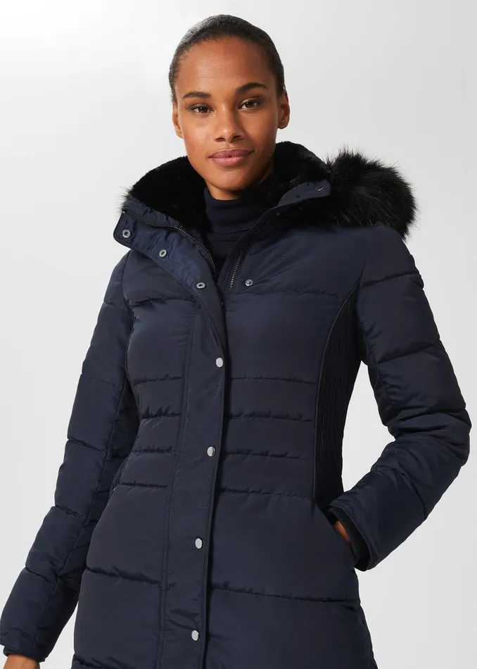 Womens Dita Puffer Jacket With Hood Navy Hobbs Coats and Jackets Gift 4 You
