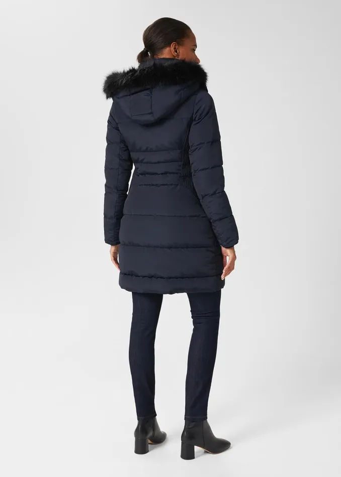 Womens Dita Puffer Jacket With Hood Navy Hobbs Coats and Jackets Gift 4 You