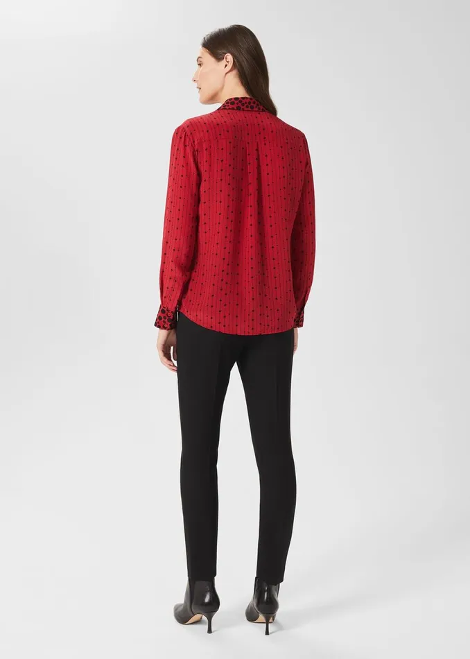 Womens Eva Silk Shirt Red Black Hobbs Tops Gift for Friend