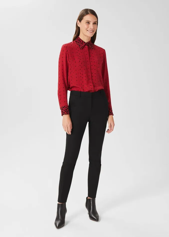 Womens Eva Silk Shirt Red Black Hobbs Tops Gift for Friend