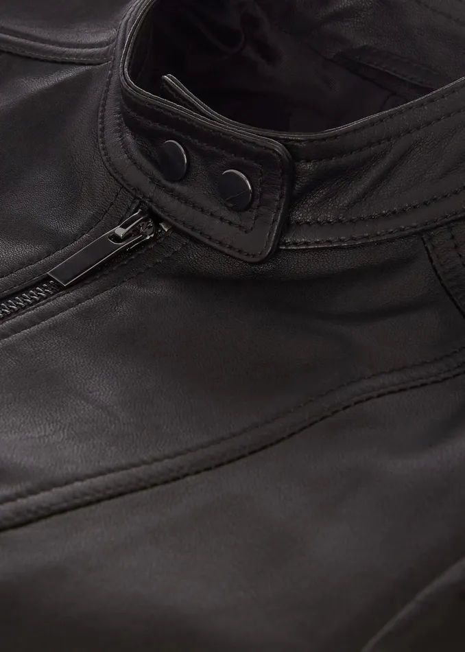 Womens Fran Leather Jacket Black Hobbs Coats and Jackets Cheap On Sale