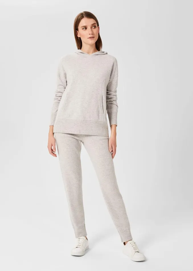 Womens Gabrielle Cashmere Jogger Pale Grey Marl Hobbs Trousers