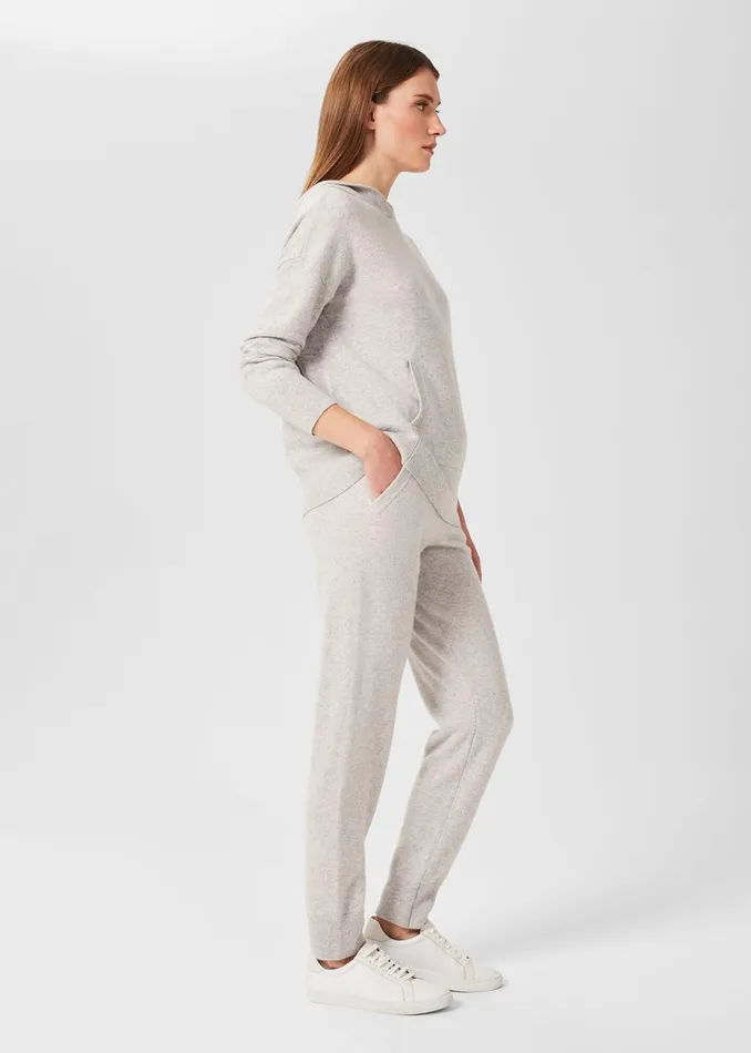 Womens Gabrielle Cashmere Jogger Pale Grey Marl Hobbs Trousers