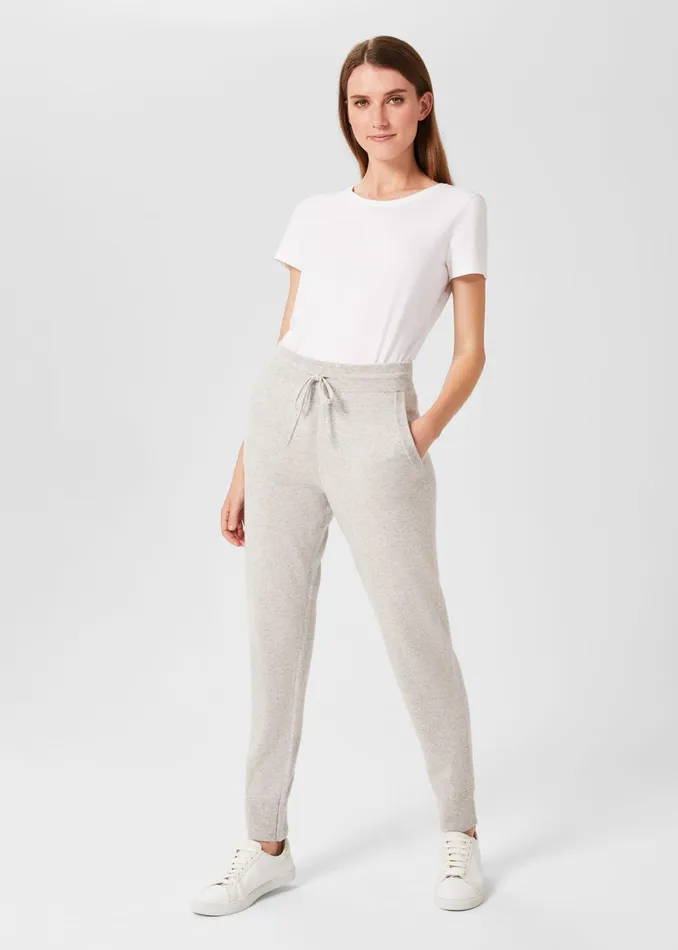 Womens Gabrielle Cashmere Jogger Pale Grey Marl Hobbs Trousers