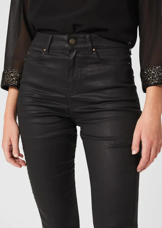 Womens Gia Coated Jeans Black Hobbs Trousers Gift Ideas