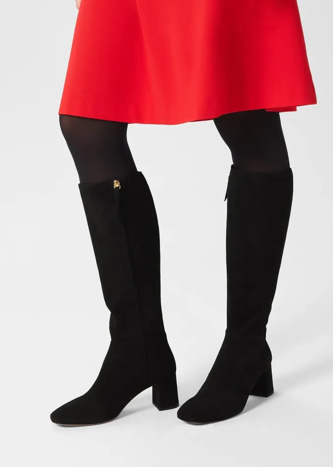 Womens Imogen Suede Knee Boot Black Hobbs Long Boots Gift for Friend