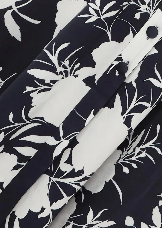Womens Indah Satin Floral Shirt Dress Navy Ivory Hobbs Dresses Popular
