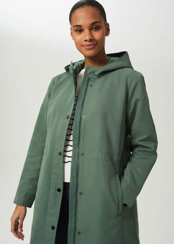 Womens Kathy Water Resistant Parka With Hood Dark Sage Green Hobbs Coats and Jackets Gift Ideas