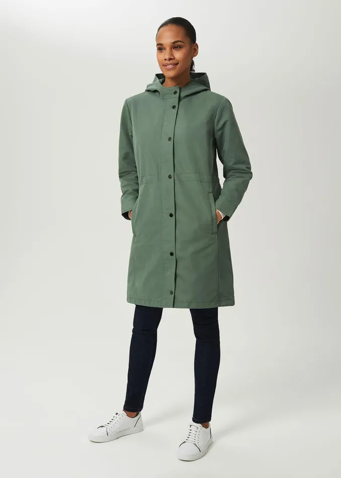 Womens Kathy Water Resistant Parka With Hood Dark Sage Green Hobbs Coats and Jackets Gift Ideas