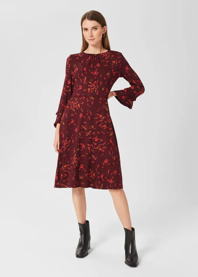 Womens Lea Jersey Dress Mulberry Multi Hobbs Dresses Online