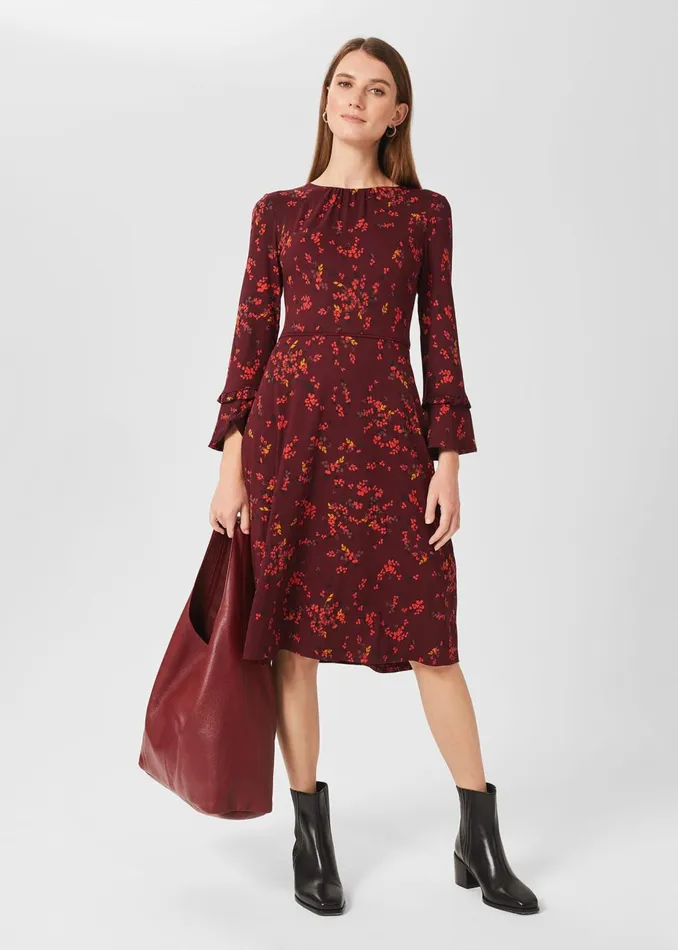 Womens Lea Jersey Dress Mulberry Multi Hobbs Dresses Online