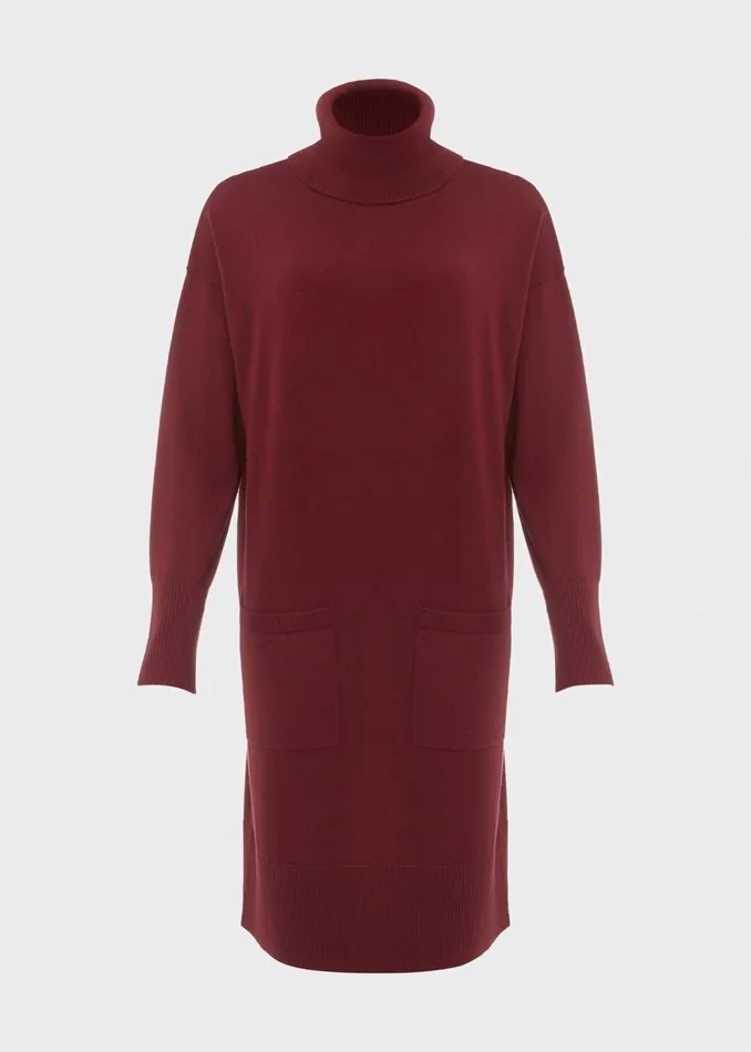 Womens Maddie Knitted Dress Mulberry Red Hobbs Dresses Casaul