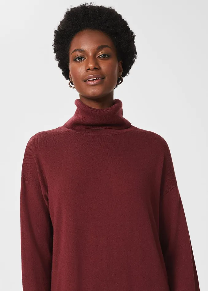 Womens Maddie Knitted Dress Mulberry Red Hobbs Dresses Casaul