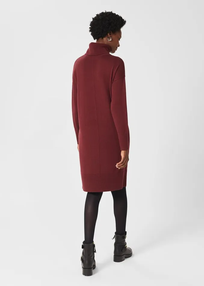 Womens Maddie Knitted Dress Mulberry Red Hobbs Dresses Casaul