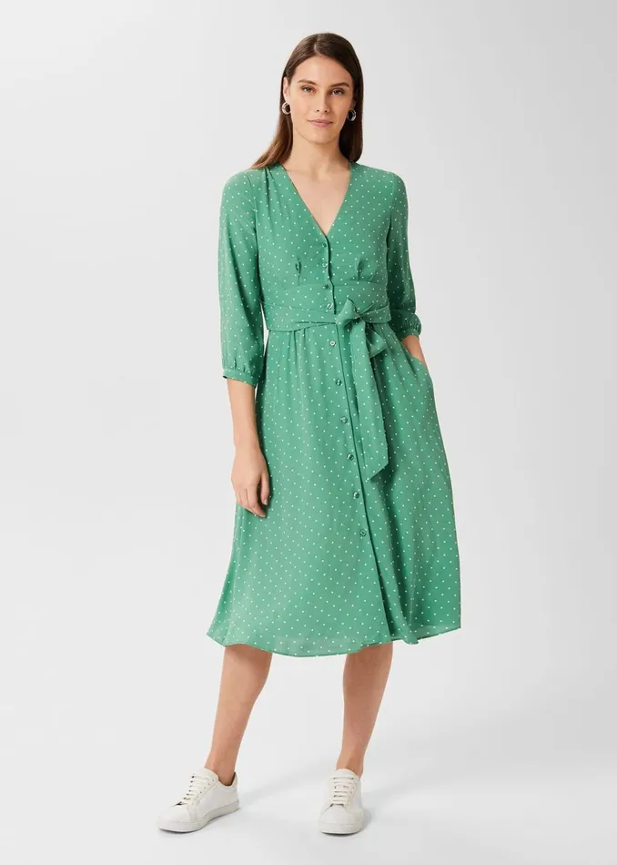Womens Magnolia Dress Green Ivory Hobbs Dresses Popular