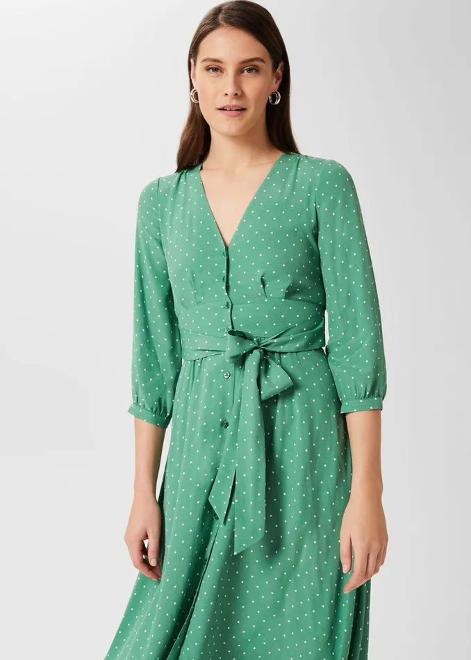 Womens Magnolia Dress Green Ivory Hobbs Dresses Popular