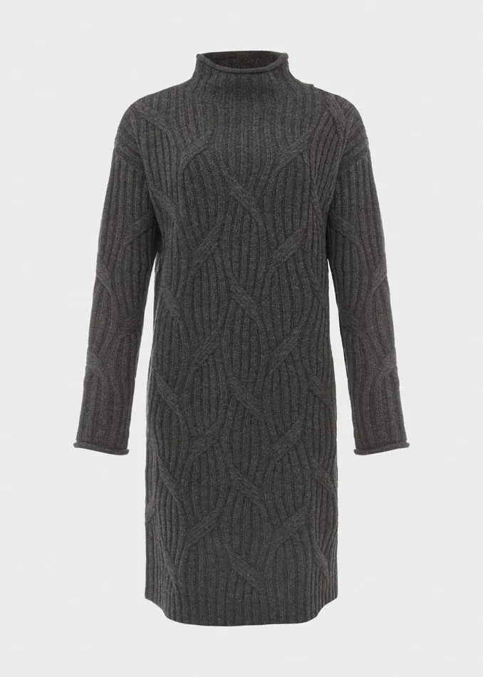 Womens Malikah Knitted Dress Charcoal Grey Hobbs Dresses Online