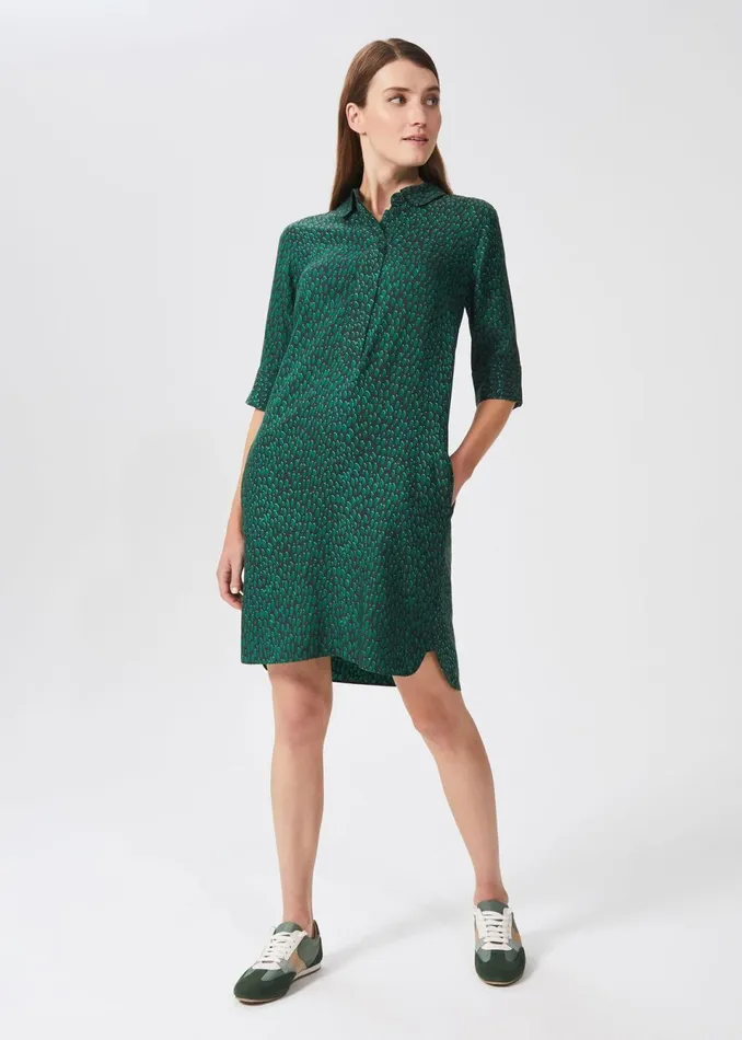 Womens Marciella Spot Tunic Dress Green Hobbs Dresses On Sale