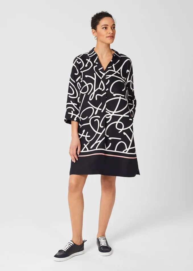 Womens Marina Tunic Dress Navy Ivory Hobbs Dresses Popular