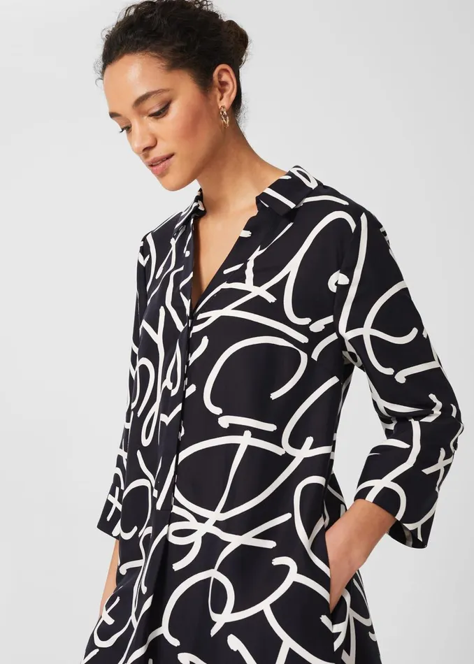 Womens Marina Tunic Dress Navy Ivory Hobbs Dresses Popular