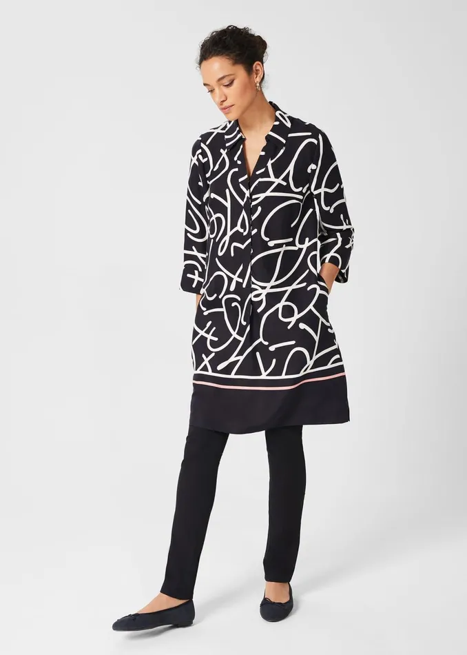 Womens Marina Tunic Dress Navy Ivory Hobbs Dresses Popular