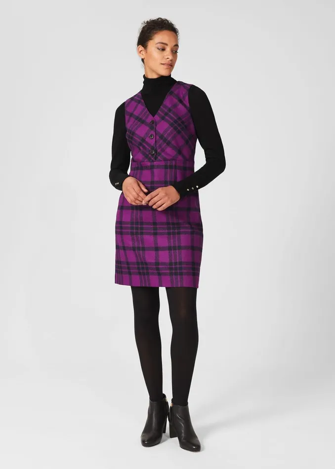 Womens Mary Wool Dress Purple Multi Hobbs Dresses Gift for Friend