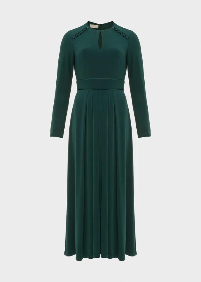 Womens Marylise Jersey Fit And Flare Dress Pine Green Hobbs Dresses For Sale