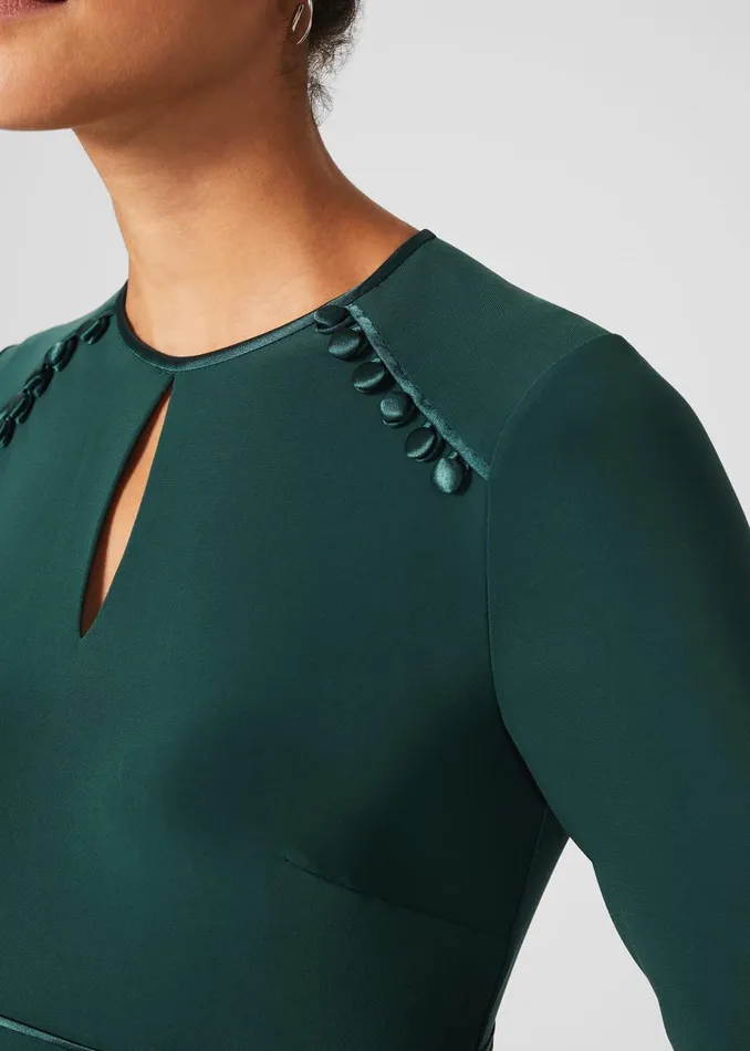 Womens Marylise Jersey Fit And Flare Dress Pine Green Hobbs Dresses For Sale