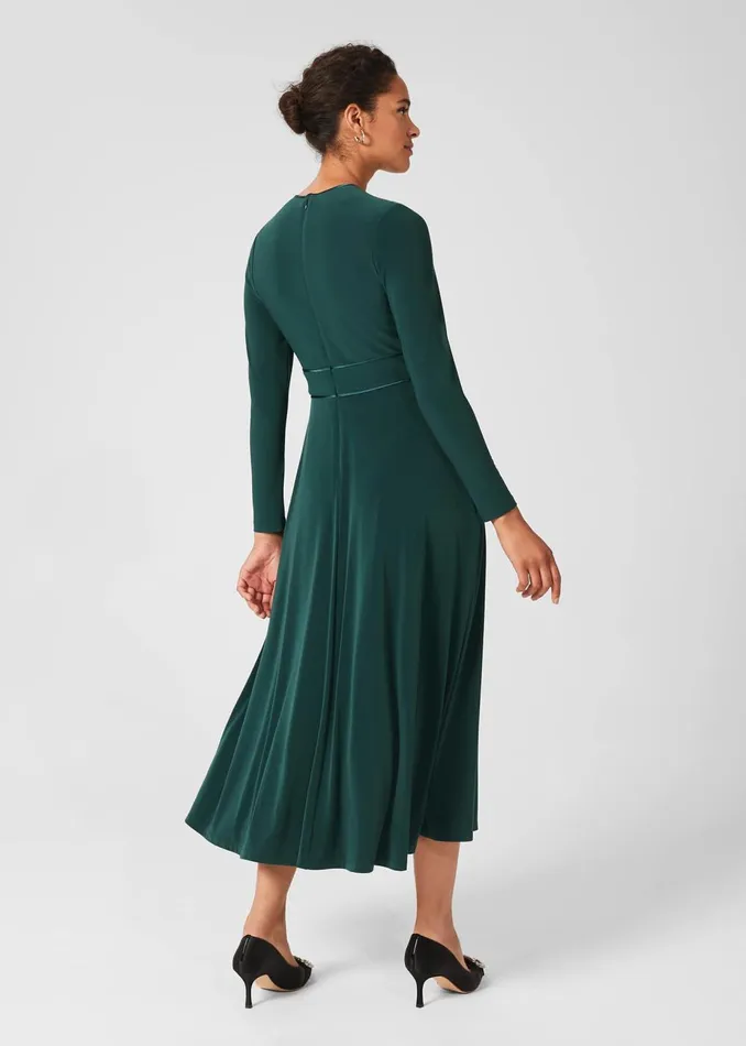 Womens Marylise Jersey Fit And Flare Dress Pine Green Hobbs Dresses For Sale