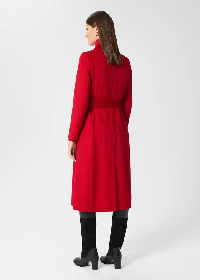 Womens Olivia Wool Wrap Coat Red Hobbs Coats and Jackets For Sale