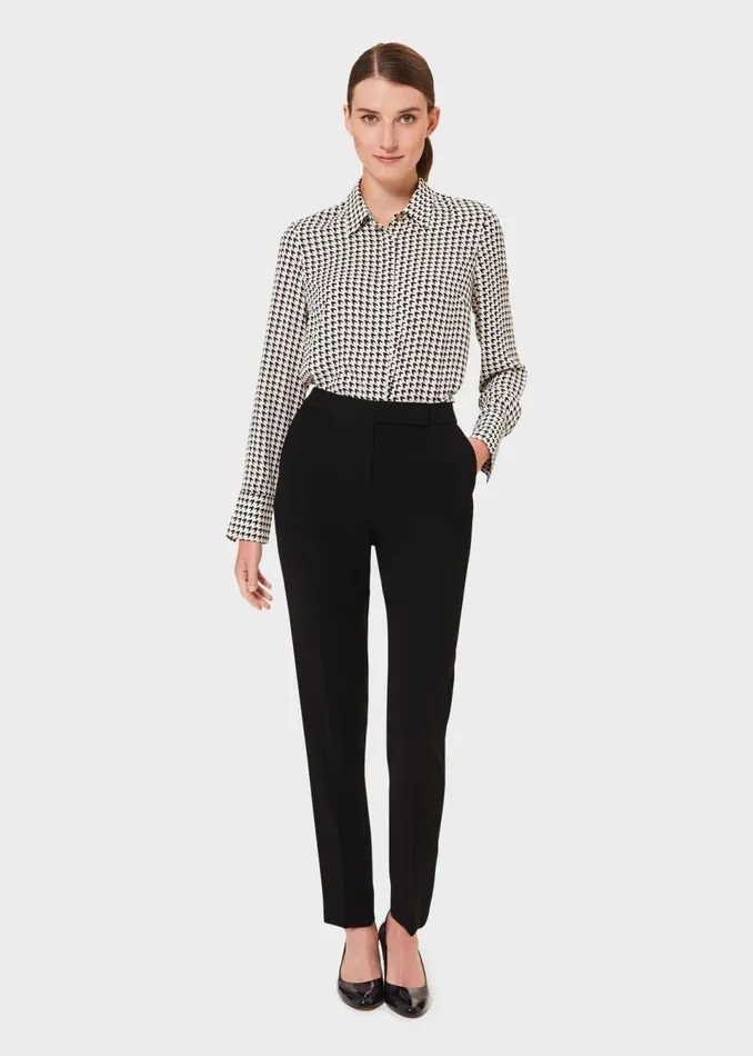 Womens Petite Alva Tapered Trousers Black Hobbs Trousers
