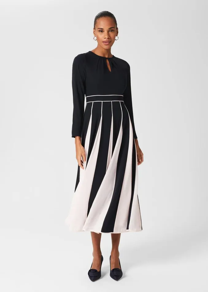 Womens Petite Arielle Dress Navy Pink Hobbs Dresses Online