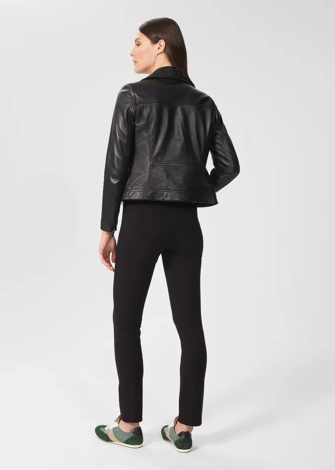 Womens Petite Dakota Leather Jacket Black Hobbs Coats and Jackets Cheap On Sale