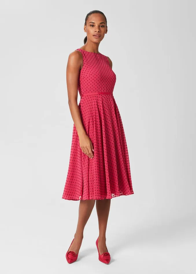 Womens Petite Della Spot Fit And Flare Dress Fuchsia Pink Hobbs Dresses Gift Ideas Womens Petite Della Spot Fit And Flare Dress Fuchsia Pink Hobbs Dresses Gift Ideas