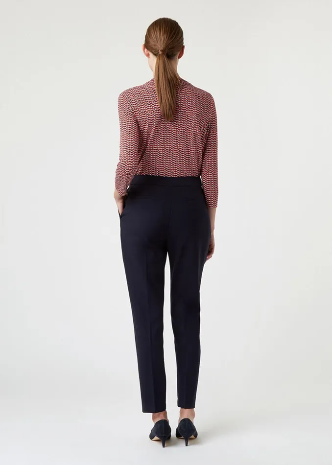 Womens Petite Gael Wool Blend Trouser With Stretch Navy Hobbs Trousers