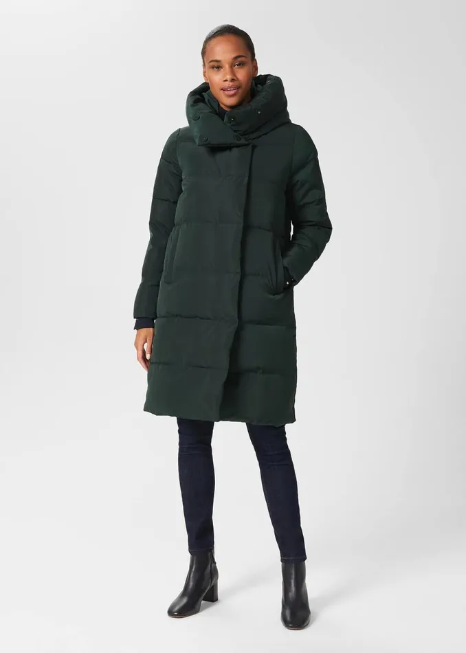 Womens Petite Heather Puffer Dark Ivy Green Hobbs Coats and Jackets For Sale Womens Petite Heather Puffer Dark Ivy Green Hobbs Coats and Jackets For Sale