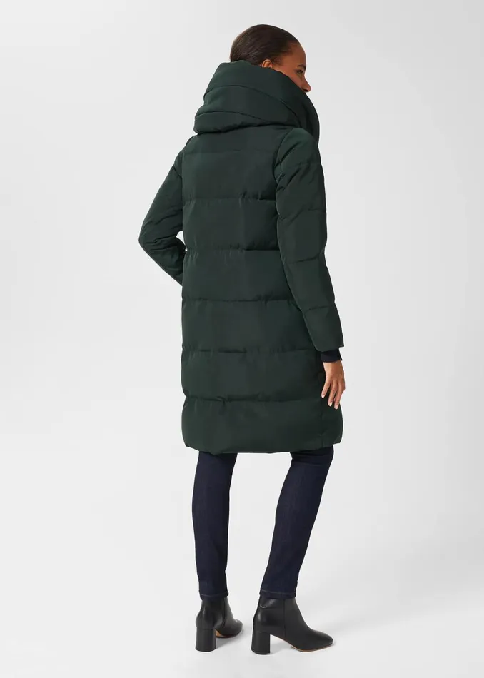 Womens Petite Heather Puffer Dark Ivy Green Hobbs Coats and Jackets For Sale