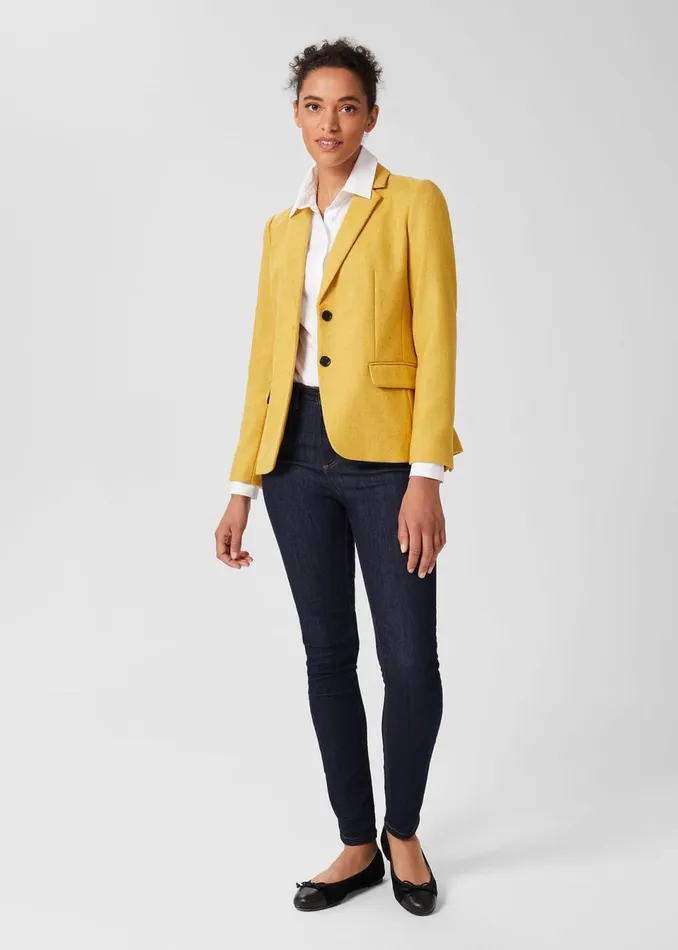 Womens Petite Jessica Wool Jacket Light Ochre Hobbs Coats and Jackets Gift for Friend