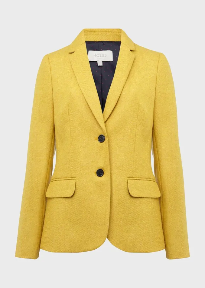 Womens Petite Jessica Wool Jacket Light Ochre Hobbs Coats and Jackets Gift for Friend
