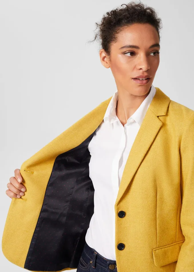 Womens Petite Jessica Wool Jacket Light Ochre Hobbs Coats and Jackets Gift for Friend