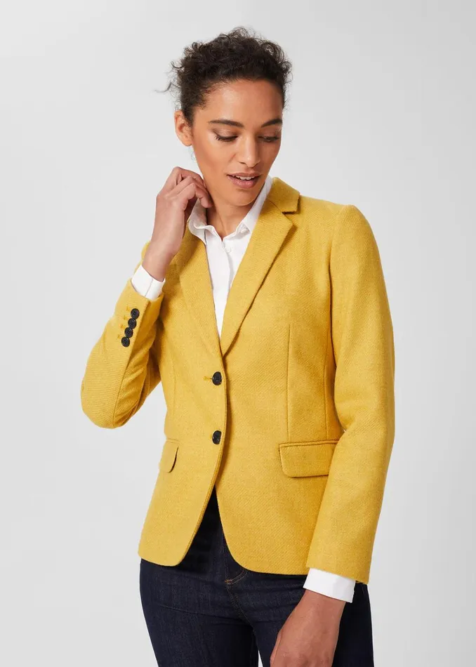 Womens Petite Jessica Wool Jacket Light Ochre Hobbs Coats and Jackets Gift for Friend