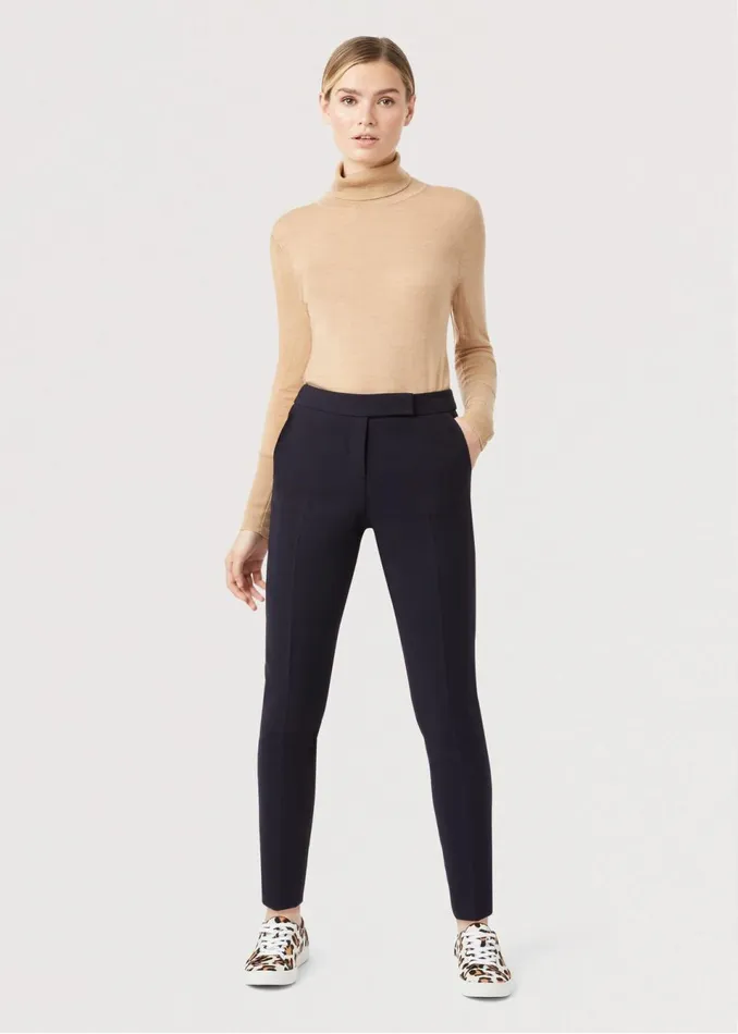 Womens Petite Leila Slim trousers With Stretch Navy Hobbs Trousers