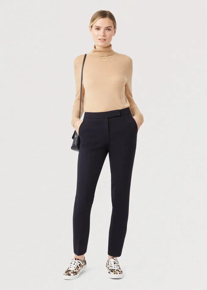 Womens Petite Leila Slim trousers With Stretch Navy Hobbs Trousers