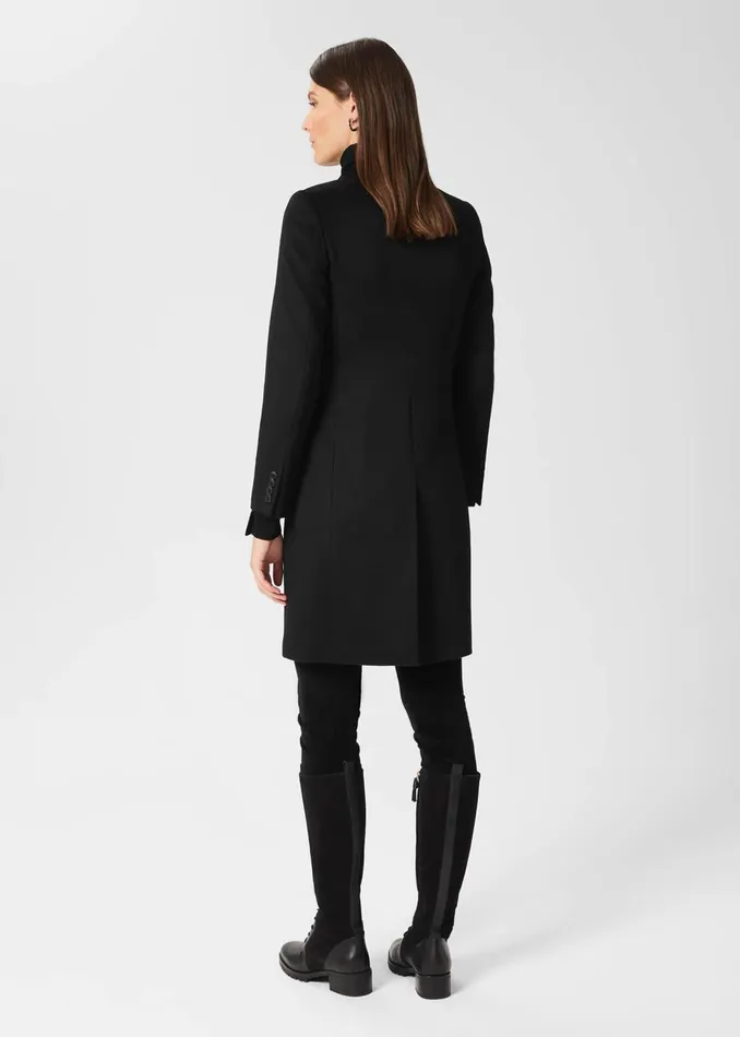 Womens Petite Tilda Wool Coat Black Hobbs Coats and Jackets On Sale