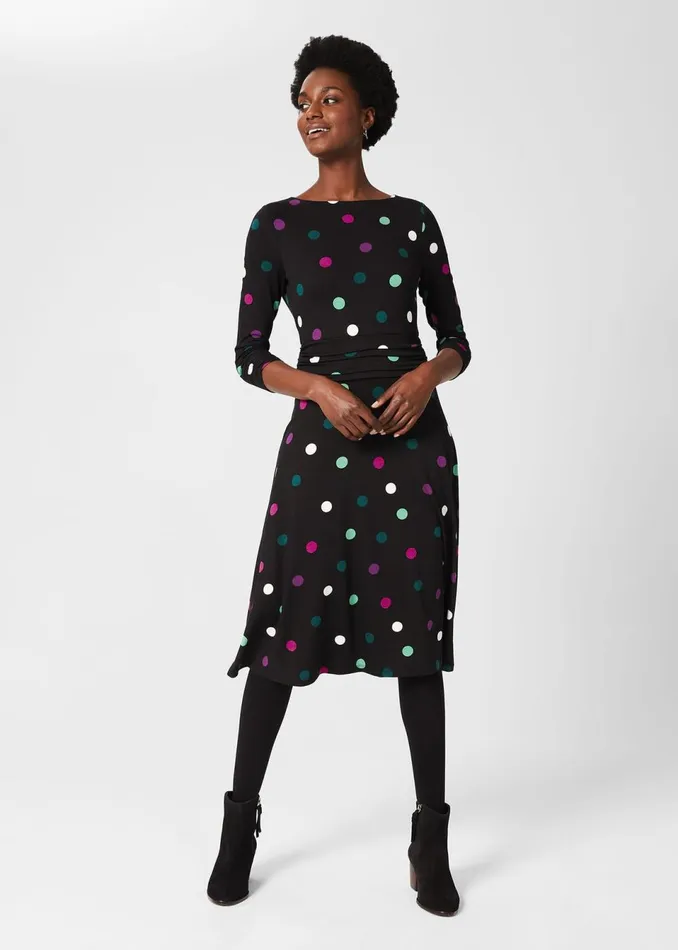 Womens Roisin Jersey Dress Black Multi Hobbs Dresses Cheap On Sale