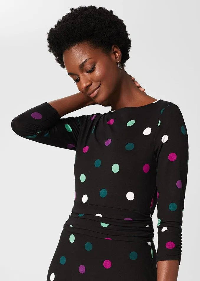 Womens Roisin Jersey Dress Black Multi Hobbs Dresses Cheap On Sale