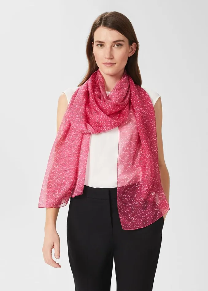 Womens Rosa Silk Scarf Pink Multi Hobbs Scarves Gift Ideas