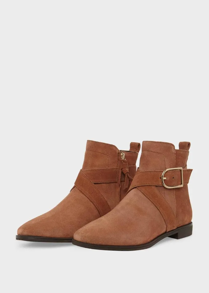 Womens Ruthie Suede Ankle Boots Toffee Brown Hobbs Ankle Boots For Sale