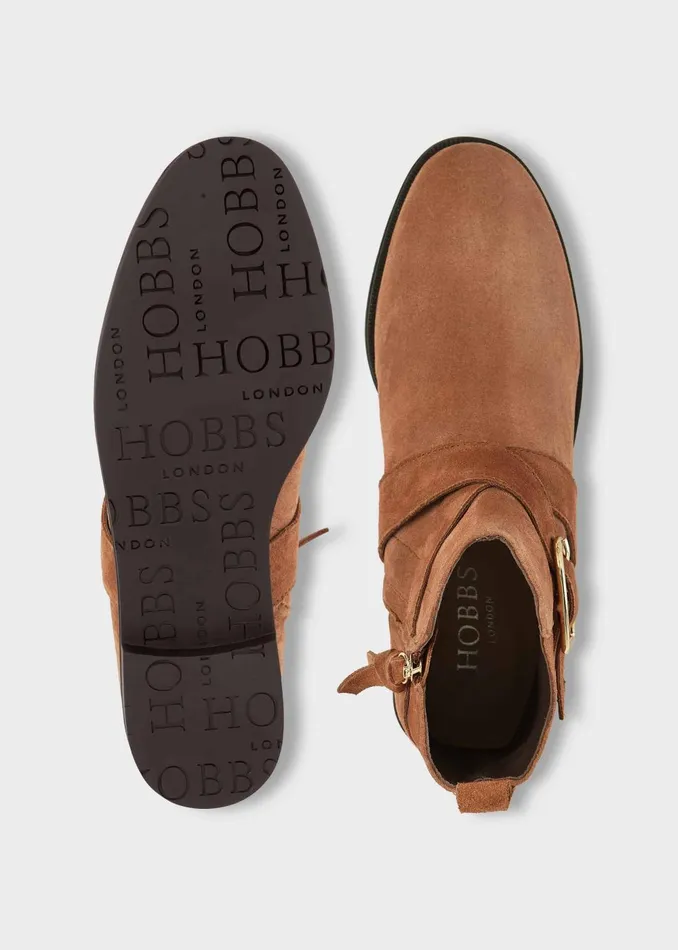 Womens Ruthie Suede Ankle Boots Toffee Brown Hobbs Ankle Boots For Sale